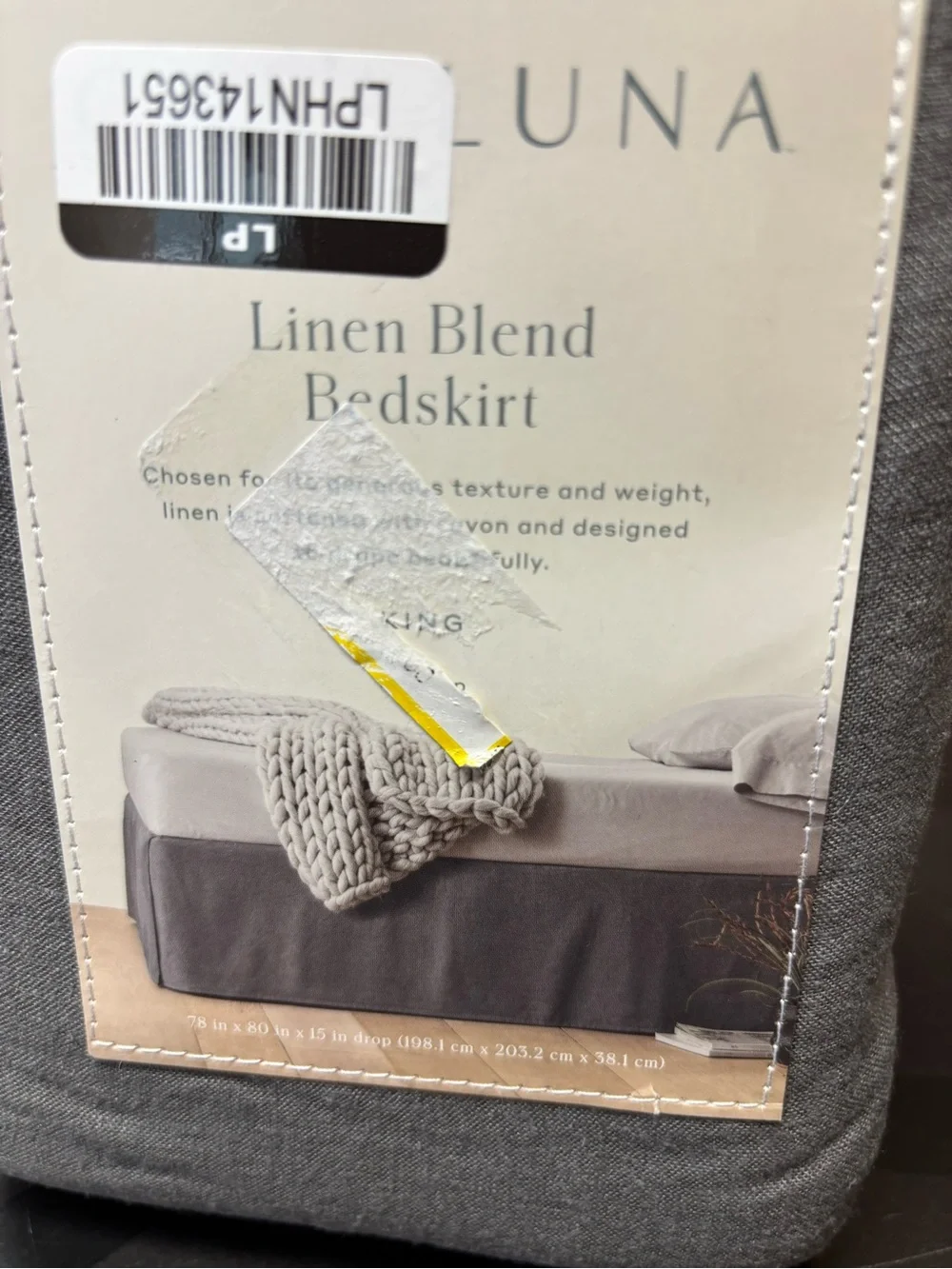 Casaluna Linen Blend Bedskirt in Gray